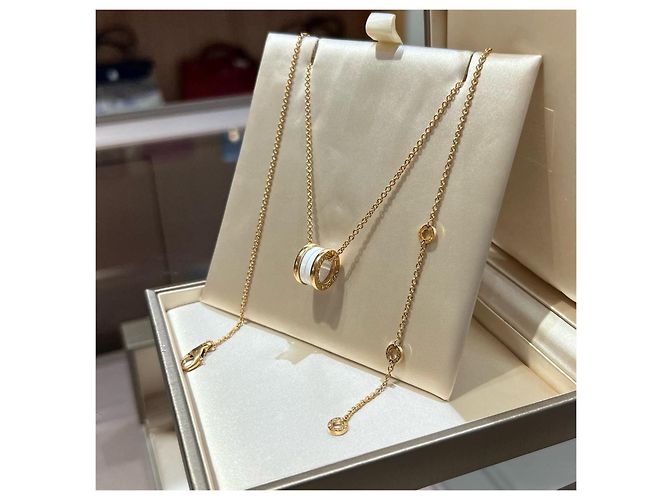 Collar Bulgari B.zero1 Classic Blanco Dorado - vista 4