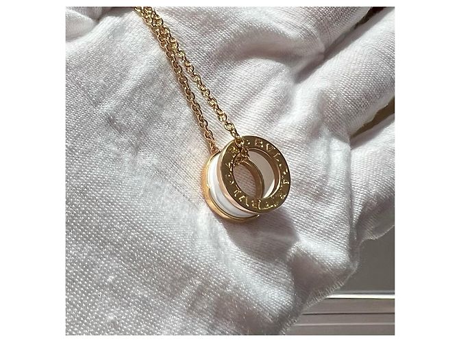 Collar Bulgari B.zero1 Classic Blanco Dorado - vista 5