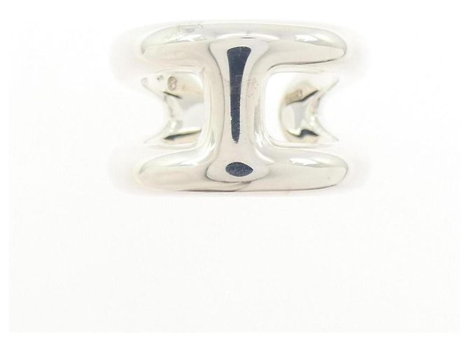 Ring Anello Osmo di Hermès, sottile fascia argentata - vista 2