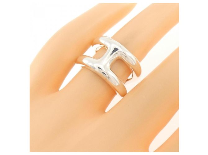 Ring Anello Osmo di Hermès, sottile fascia argentata - vista 4