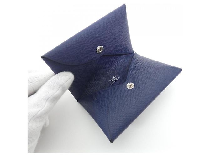 Hermès Tarjetero Hermes Calvi Azul Azul marino - vista 2