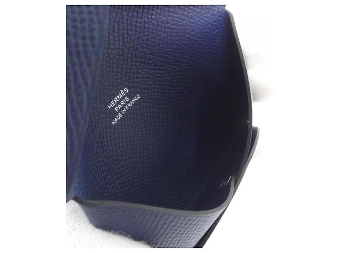 Hermès Tarjetero Hermes Calvi Azul Azul marino - vista 4
