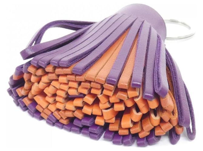 Hermès Portachiavi Hermes Carmen Tricolor Rosso Arancione Porpora - vista 3