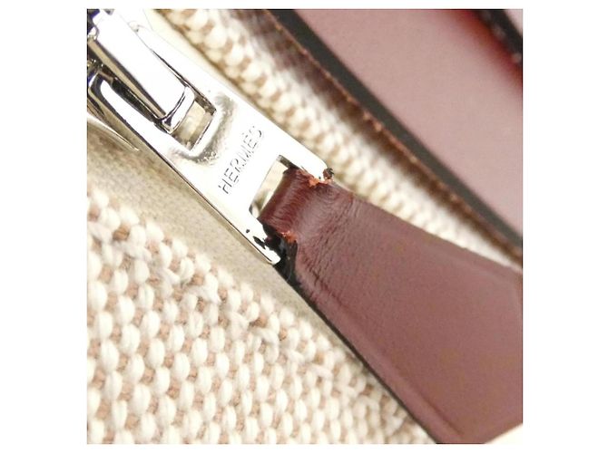 Hermès Borsa a tracolla Hermes Herbag Zip Rosso Beige Crudo - vista 6