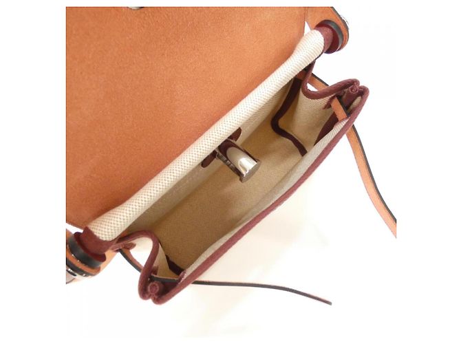Hermès Borsa a tracolla Hermes Herbag Zip Rosso Beige Crudo - vista 7