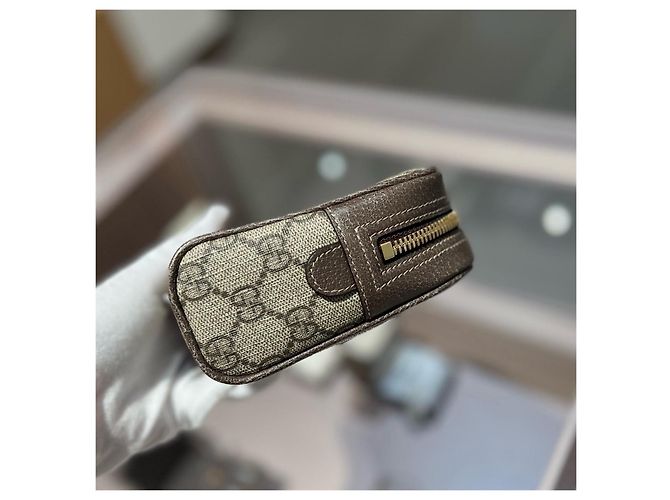 Borsa a tracolla e cintura Ophidia Gucci Marrone Monogramma - vista 5