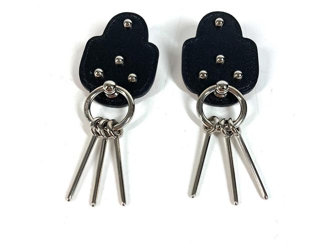 Hermès Hermes Carnaby Logo Accessoire Ohrringe Schwarz - Ansicht 2
