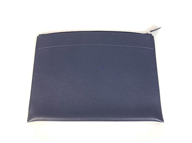 Hermès HERMES Pochette Bazaar GM in pelle Togo Blue Nuit - vista 2