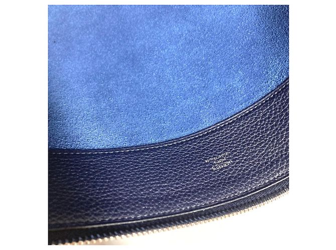 Hermès HERMES Pochette Bazaar GM in pelle Togo Blue Nuit - vista 9