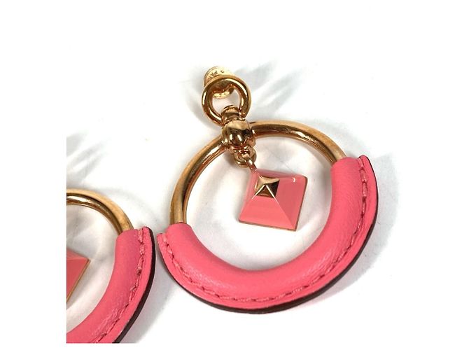 Hermès Pendientes Hermes Loop Medor PM Rosa Dorado - vista 4