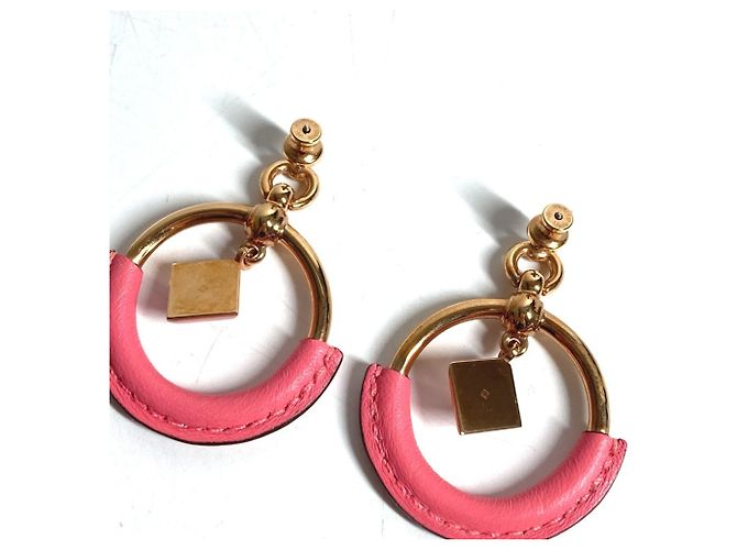 Hermès Pendientes Hermes Loop Medor PM Rosa Dorado - vista 6