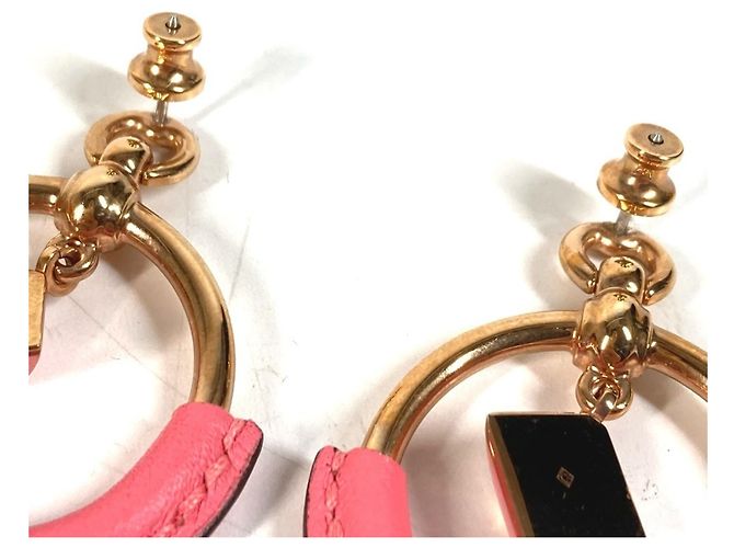 Hermès Pendientes Hermes Loop Medor PM Rosa Dorado - vista 7