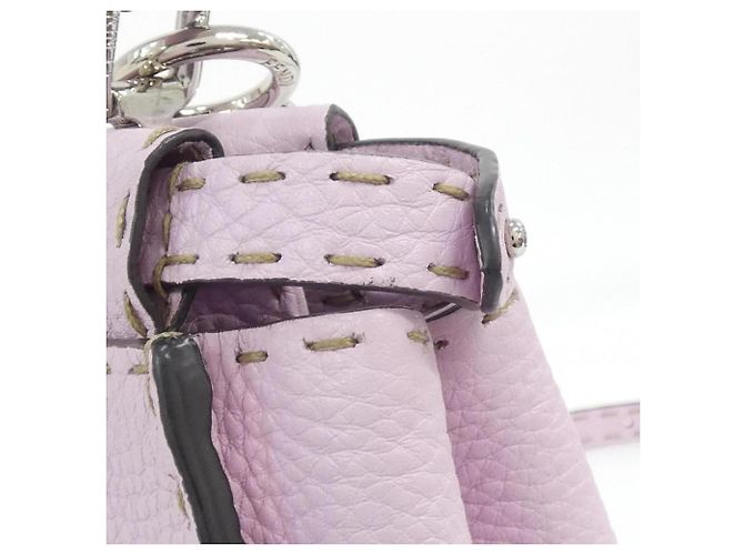 Mini borsa a mano Fendi Selleria Peekaboo Rosa - vista 3
