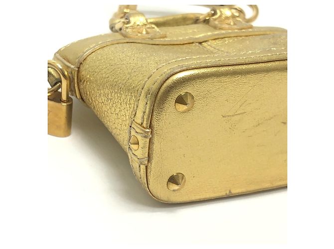 Pochette portachiavi Mini Lockit Louis Vuitton D'oro - vista 7