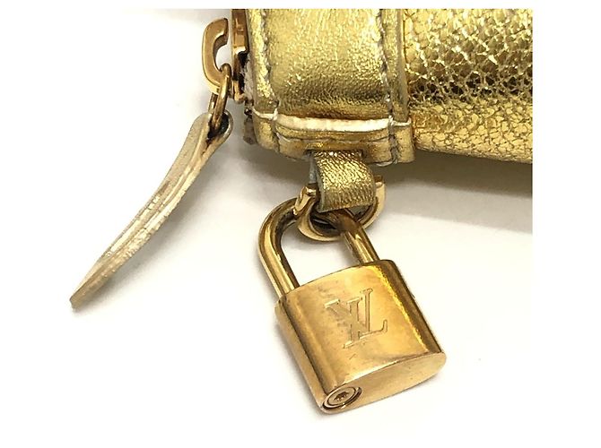 Pochette portachiavi Mini Lockit Louis Vuitton D'oro - vista 9