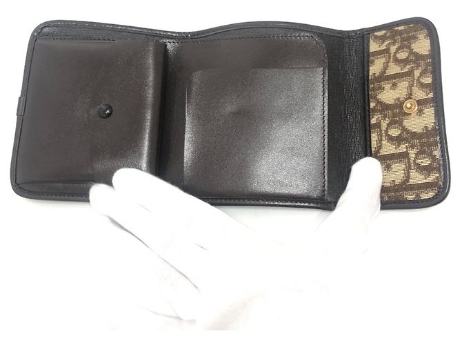 Cartera tríptico Christian Dior estampado Trotter marrón Castaño - vista 10