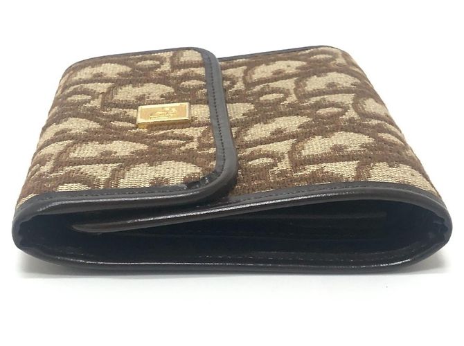 Cartera tríptico Christian Dior estampado Trotter marrón Castaño - vista 3