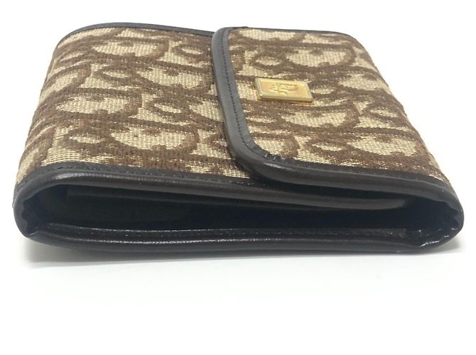 Cartera tríptico Christian Dior estampado Trotter marrón Castaño - vista 4