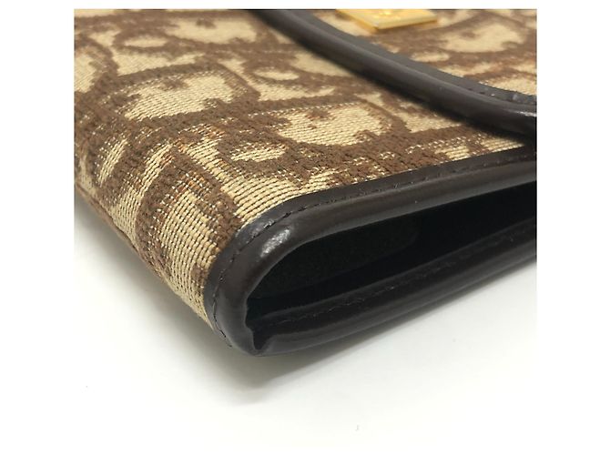 Cartera tríptico Christian Dior estampado Trotter marrón Castaño - vista 7