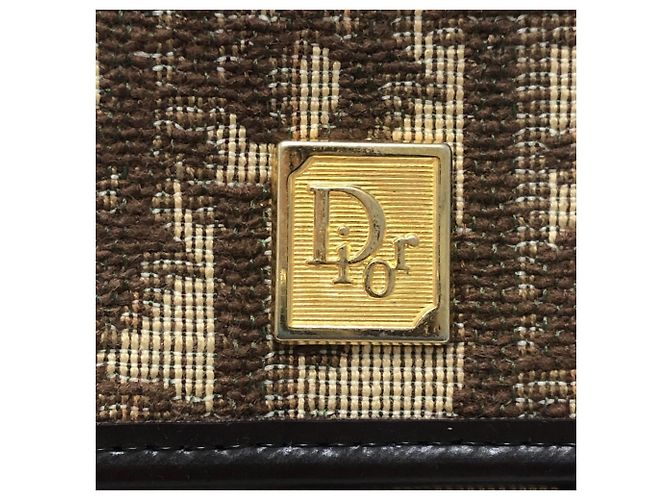 Cartera tríptico Christian Dior estampado Trotter marrón Castaño - vista 9