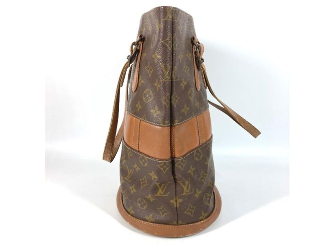 Borsa Bucket Louis Vuitton Monogram GM Marrone Monogramma - vista 3