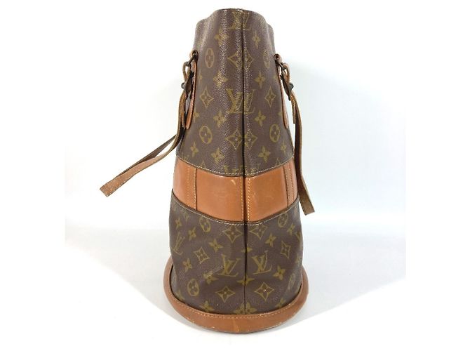 Borsa Bucket Louis Vuitton Monogram GM Marrone Monogramma - vista 4