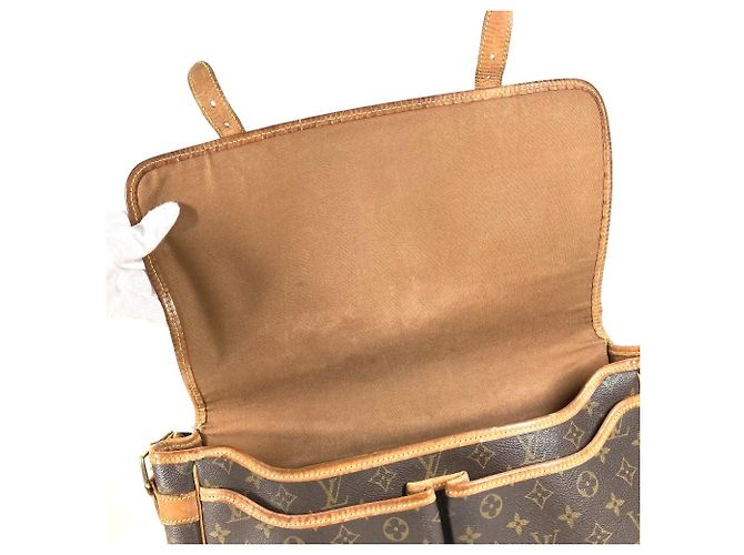 Borsa a tracolla Louis Vuitton Monogram Gibecière GM Flap Marrone Monogramma - vista 12