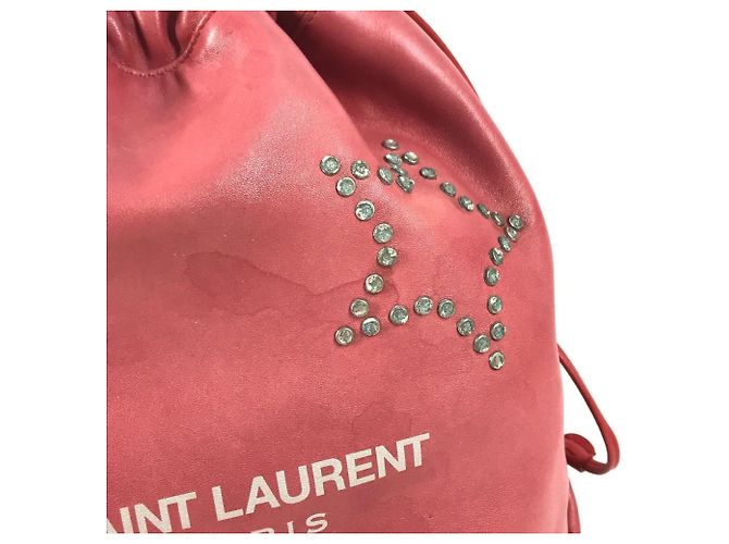 Borsa a tracolla Teddy Studded Logo Heart con catena Yves Saint Laurent Rosso - vista 10