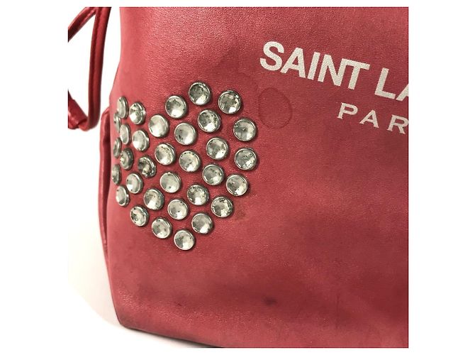 Borsa a tracolla Teddy Studded Logo Heart con catena Yves Saint Laurent Rosso - vista 11