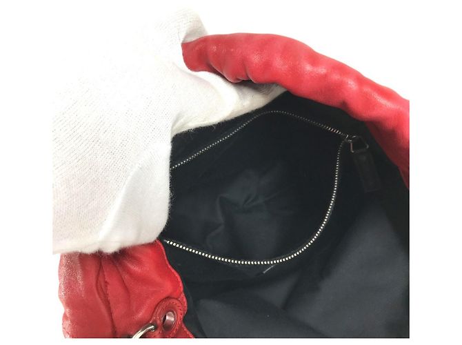 Borsa a tracolla Teddy Studded Logo Heart con catena Yves Saint Laurent Rosso - vista 14
