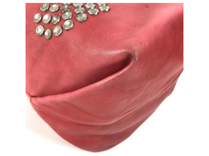 Borsa a tracolla Teddy Studded Logo Heart con catena Yves Saint Laurent Rosso - vista 8