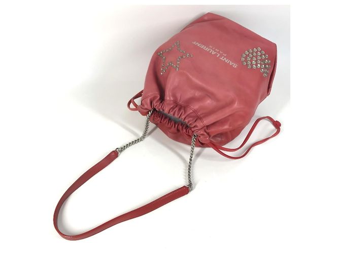 Borsa a tracolla Teddy Studded Logo Heart con catena Yves Saint Laurent Rosso - vista 9