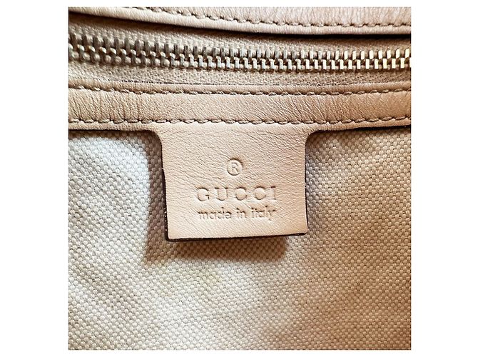 Borsa a Spalla Gucci GG Canvas Beige Metallico - vista 12