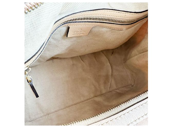 Borsa a Spalla Gucci GG Canvas Beige Metallico - vista 5