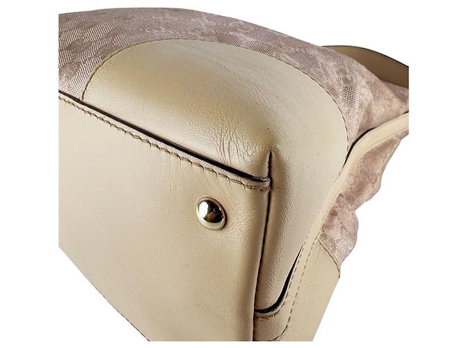 Borsa a Spalla Gucci GG Canvas Beige Metallico - vista 8