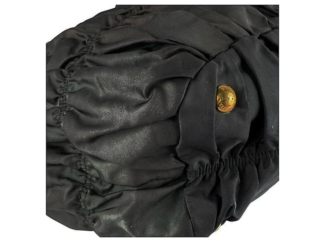 Borsa in nylon e pelle Prada nera e verde Nero - vista 9