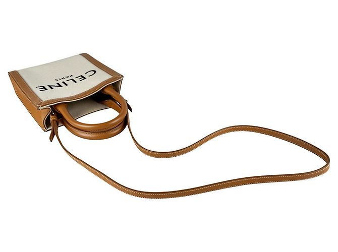 Céline Celine Mini Vertical Cabas Schultertasche Braun Roh - Ansicht 10