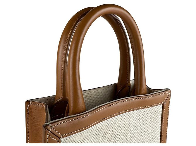 Céline Celine Mini Vertical Cabas Schultertasche Braun Roh - Ansicht 11