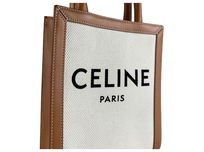Céline Celine Mini Vertical Cabas Schultertasche Braun Roh - Ansicht 12