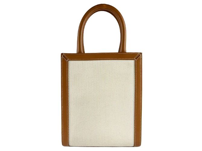 Céline Celine Mini Vertical Cabas Schultertasche Braun Roh - Ansicht 3