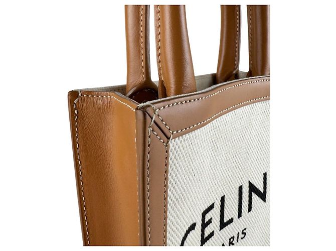 Céline Celine Mini Vertical Cabas Schultertasche Braun Roh - Ansicht 7
