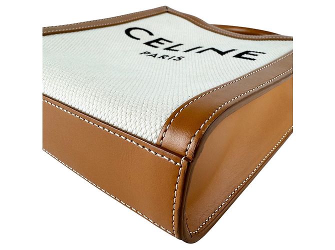 Céline Celine Mini Vertical Cabas Schultertasche Braun Roh - Ansicht 8