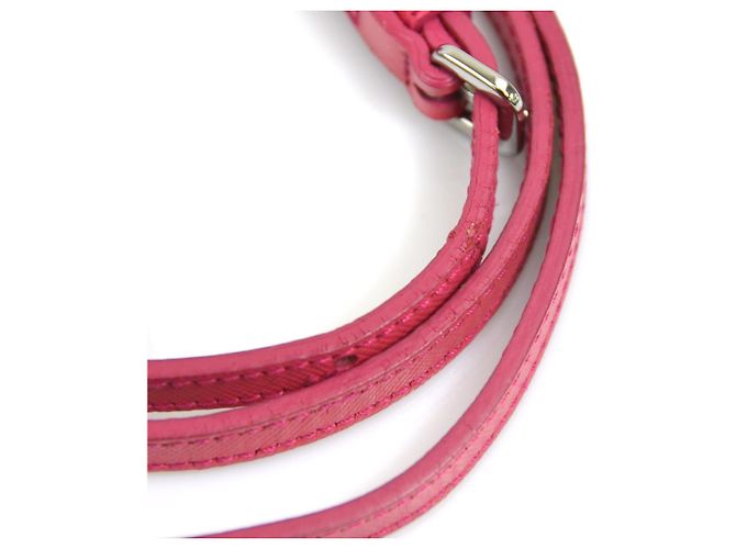 Borsa a tracolla in nylon rosa Prada - vista 10