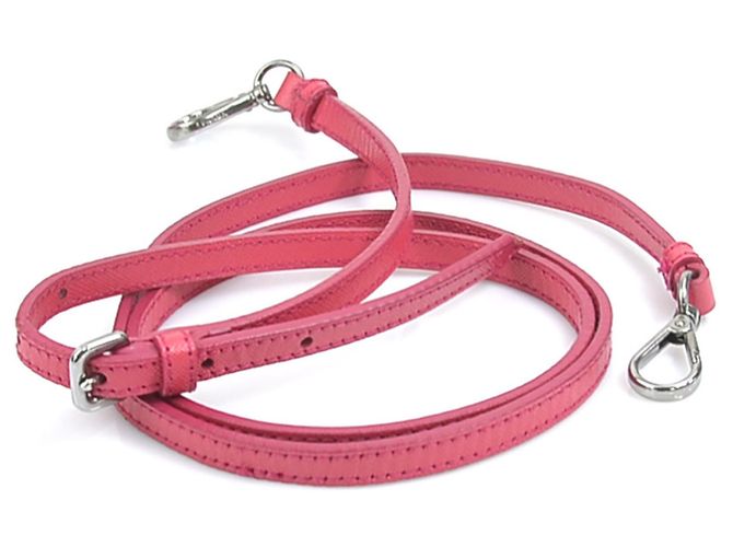 Borsa a tracolla in nylon rosa Prada - vista 9