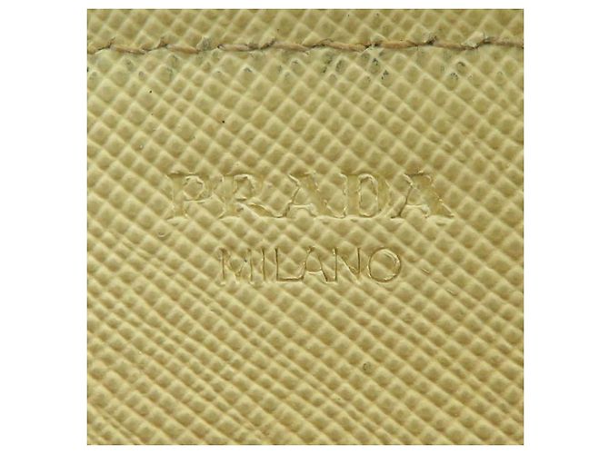 Cartera larga de cuero amarillo Prada - vista 6