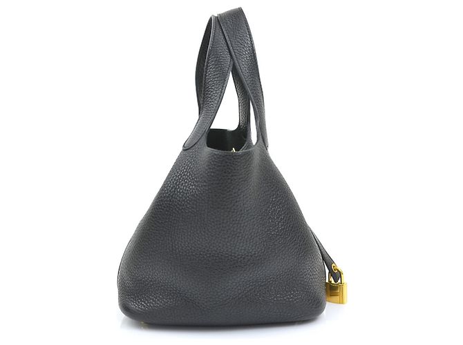 Hermès Borsa Hermes Picotin Lock PM 18 in pelle Taurillon Clemence nera Nero - vista 2