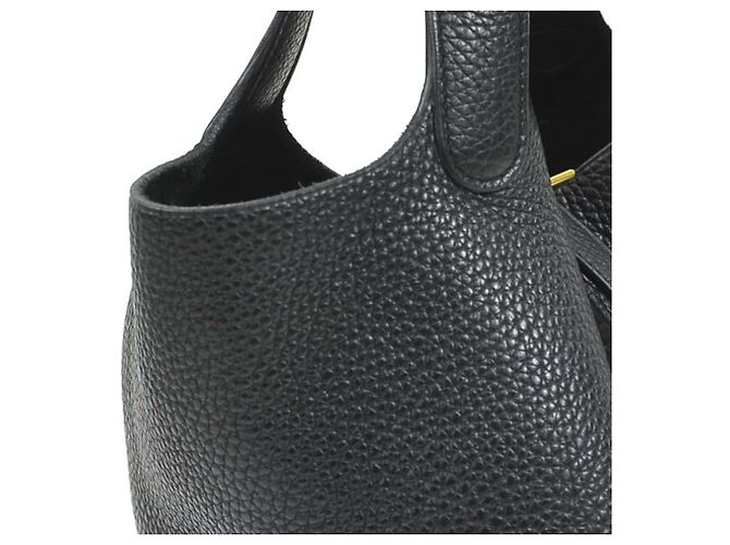 Hermès Borsa Hermes Picotin Lock PM 18 in pelle Taurillon Clemence nera Nero - vista 6