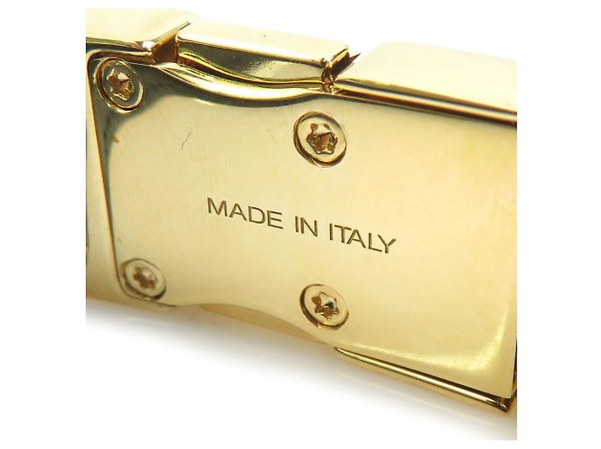 Bracciale Charm Prada in pelle e metallo dorato D'oro - vista 7