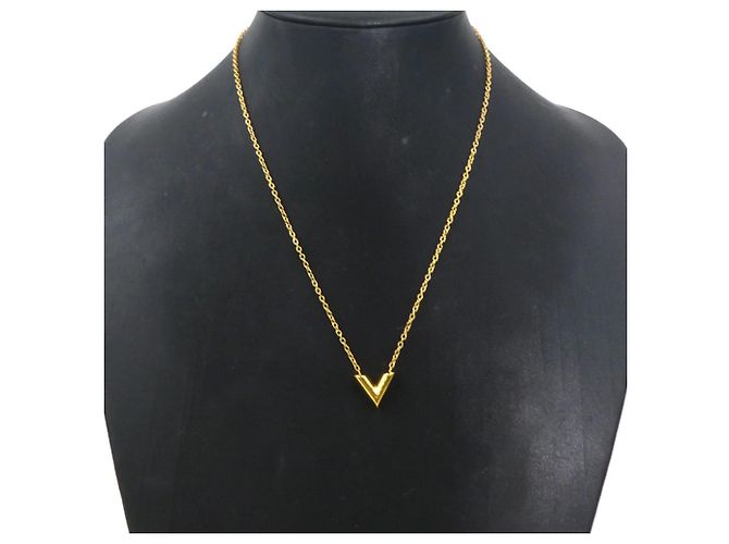 Collana Louis Vuitton Essential V in metallo D'oro - vista 10