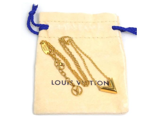 Collana Louis Vuitton Essential V in metallo D'oro - vista 11